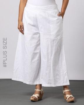 women palazzos with semi-elasticated waist