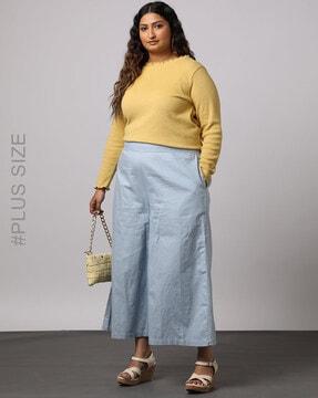 women palazzos with semi-elasticated waist