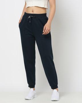 women panelled joggers with drawstring waist