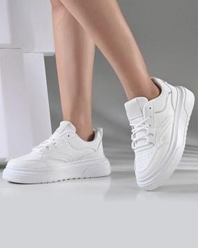 women panelled lace-up shoes