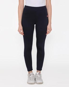 women panelled mid-rise track pants