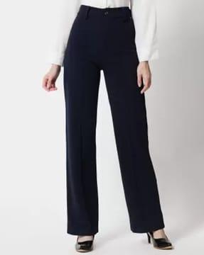 women panelled relaxed fit pleat-front pants