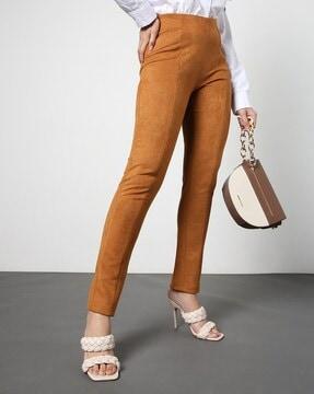 women panelled trousers with elasticated waist