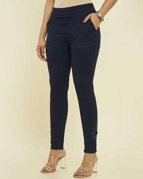 women pants with embellished accent