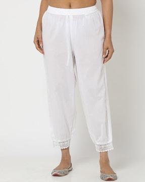 women pants with gather hem