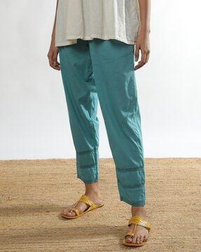 women pants with lace inserts