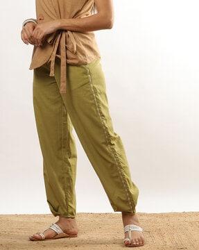 women pants with semi-elasticated waist