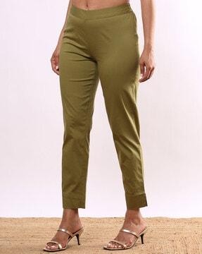 women pants with semi-elasticated waist