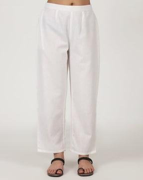 women pants with semi-elasticated waist