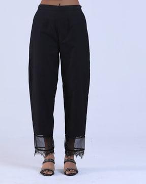 women pants with semi-elasticated waist