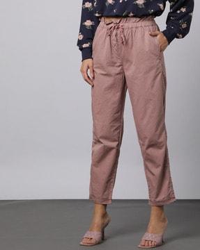 women paperbag waist overdyed pants