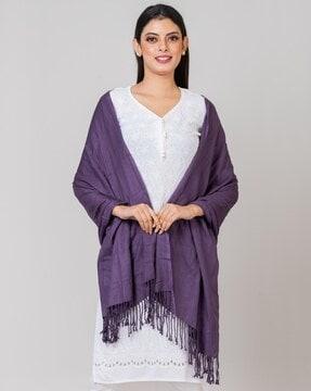 women pashmina stole with tassels