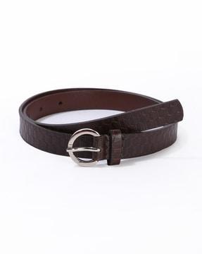 women patterned belt with buckle closure