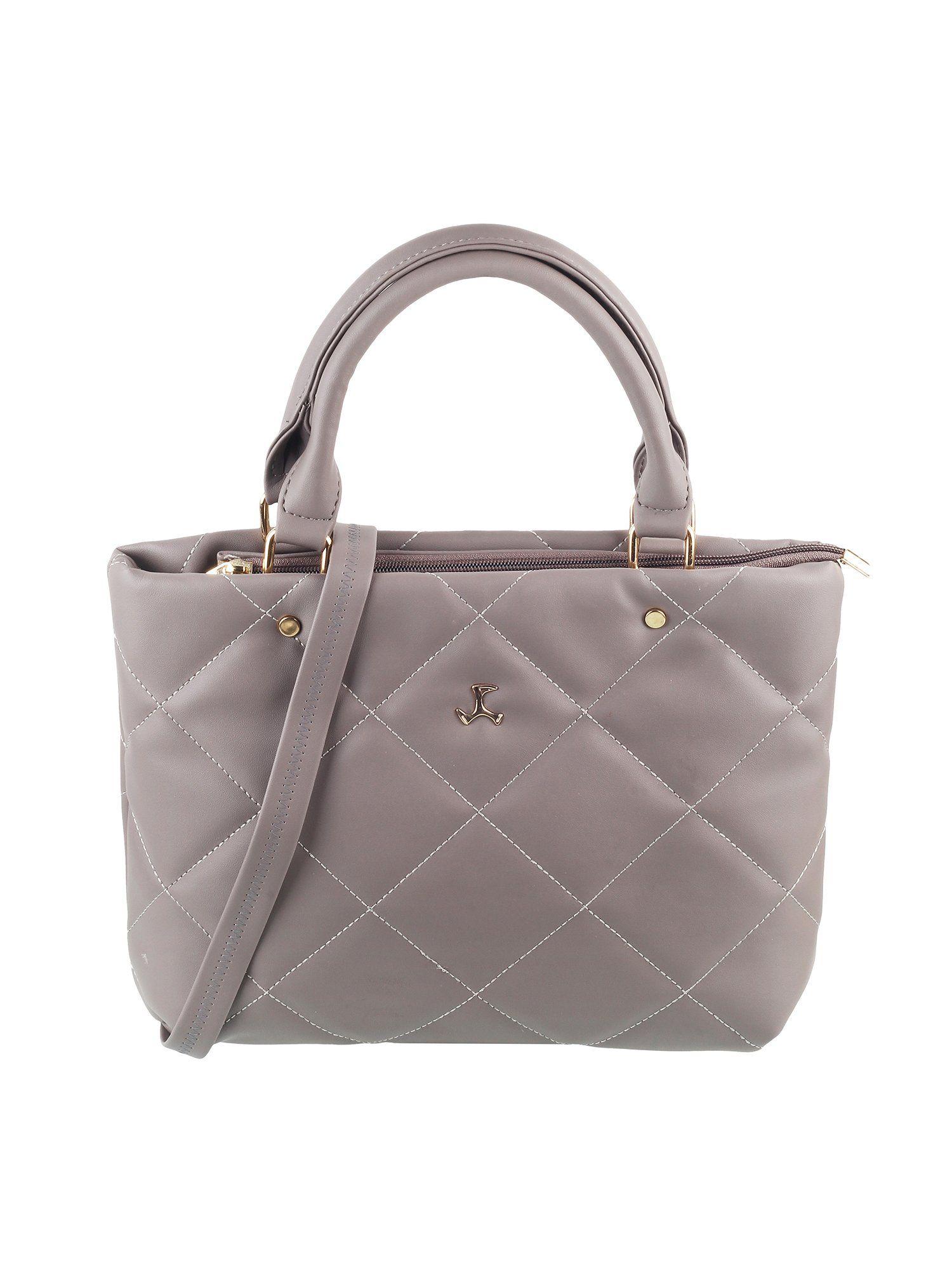 women patterned grey satchel bags