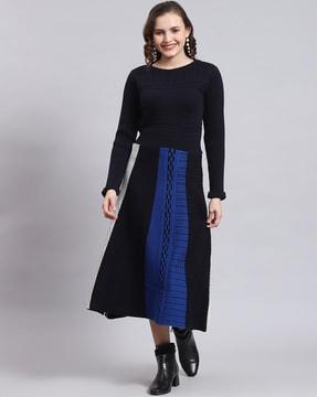 women patterned-knit a-line dress