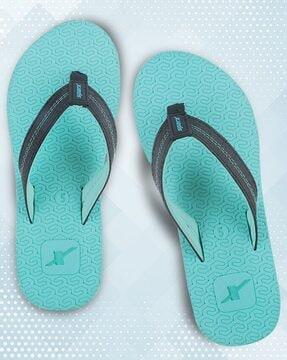 women patterned thong-strap flip-flops