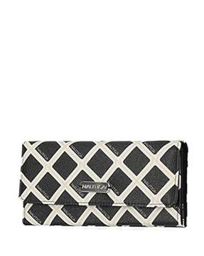 women patterned tri-fold wallet