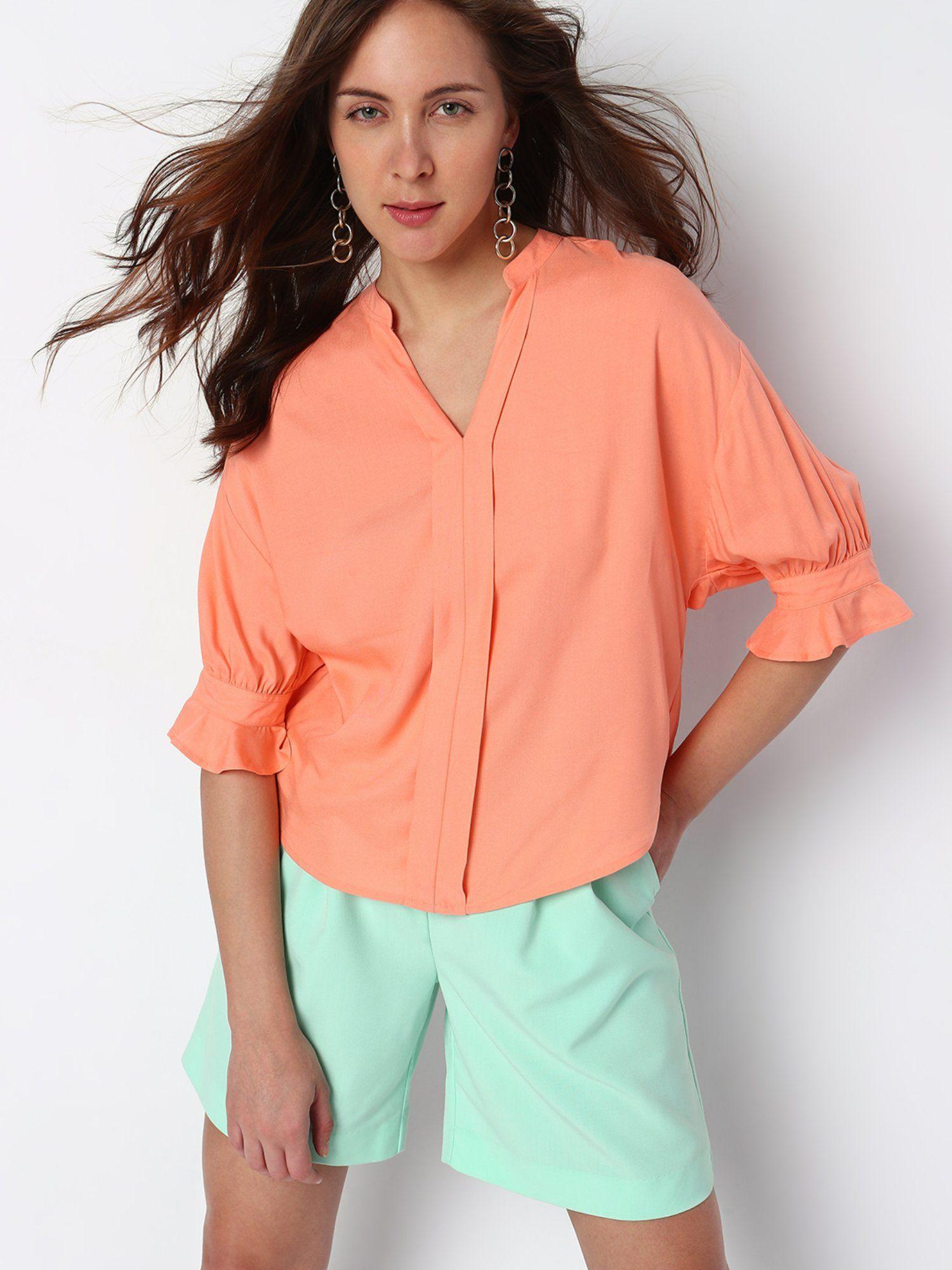 women peach casual wear top