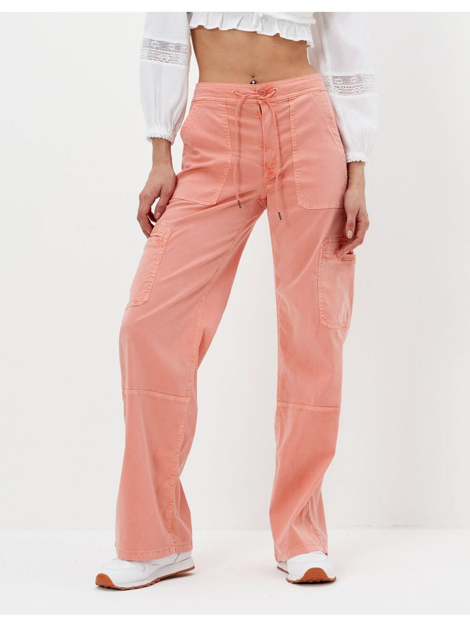 women peach dreamy drape stretch super high-waisted baggy wide-leg pant