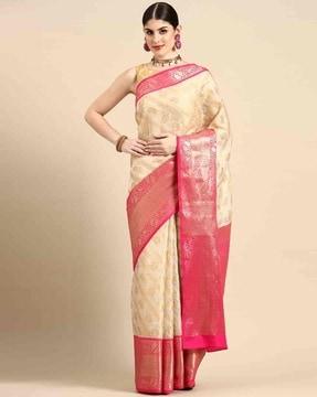 women peacock woven silk cotton saree