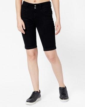 women pedal pusher slim fit shorts