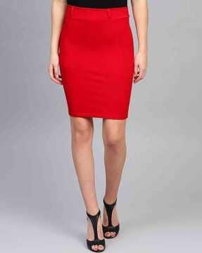 women pencil skirt with elasticated waist