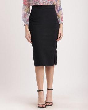 women pencil skirt with elasticated waistband