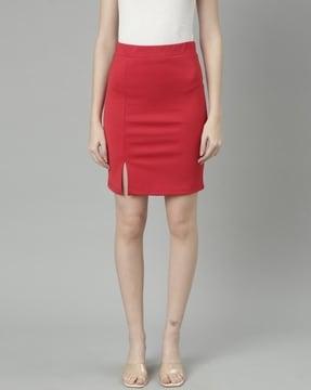 women pencil skirt with elasticated waistband