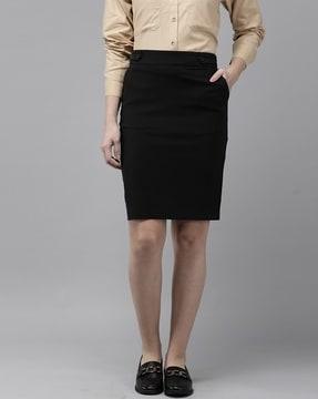 women pencil skirt with insert pockets