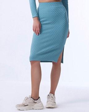 women pencil skirt with side slit