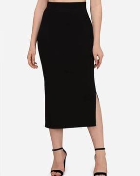 women pencil skirt with side-slit