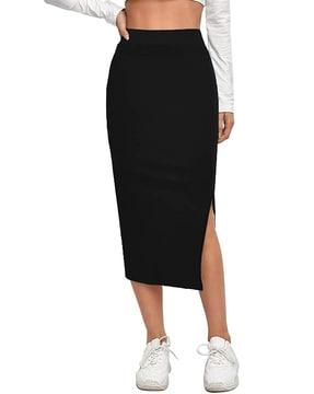 women pencil skirt with side-slit