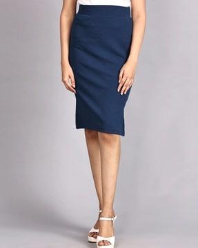 women pencil skirt with side slit