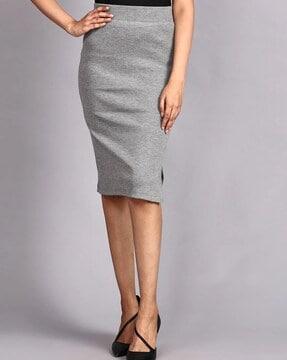 women pencil skirt with side slit