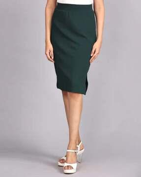 women pencil skirt with side slit