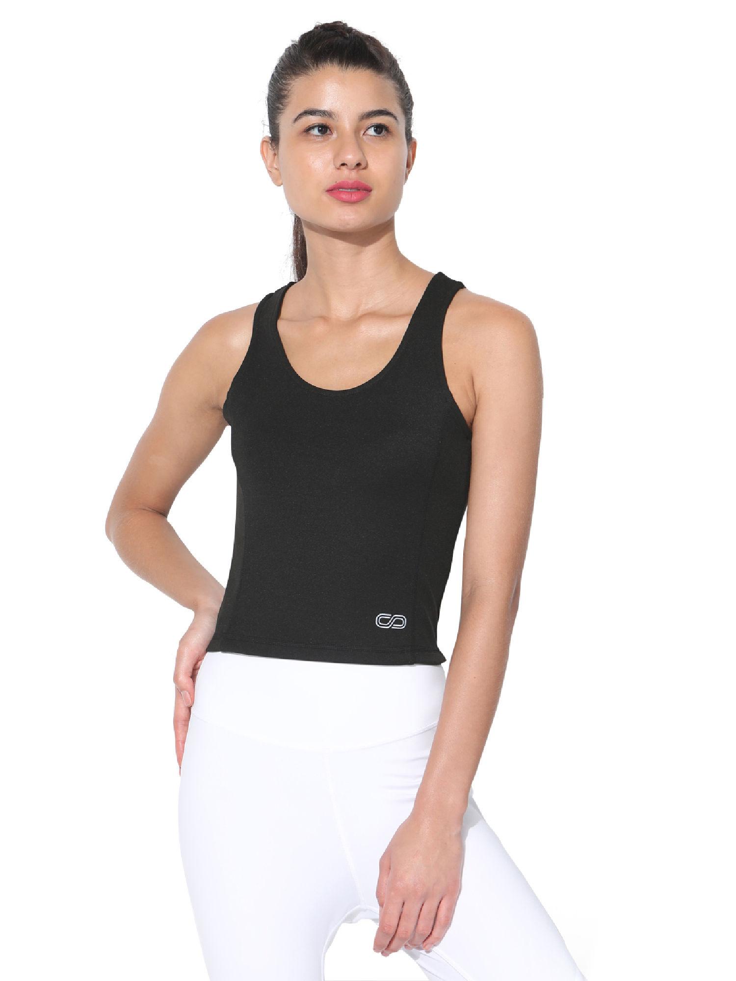 women performance crop top - black