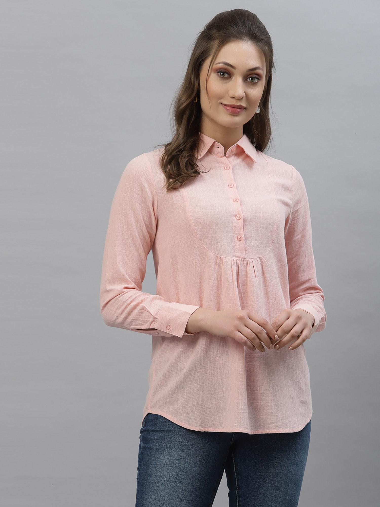 women pink blouse top