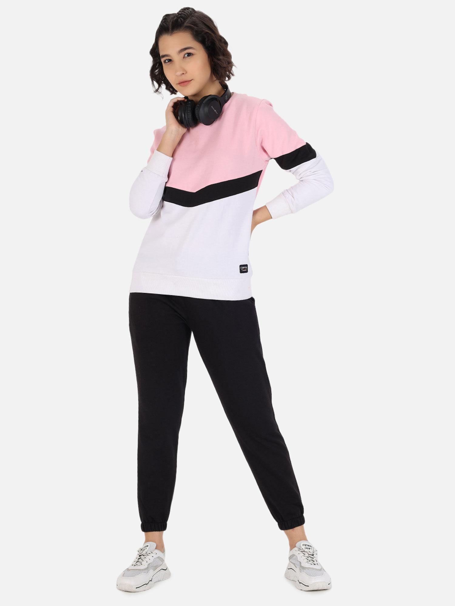 women pink comfortable fit tracksuit