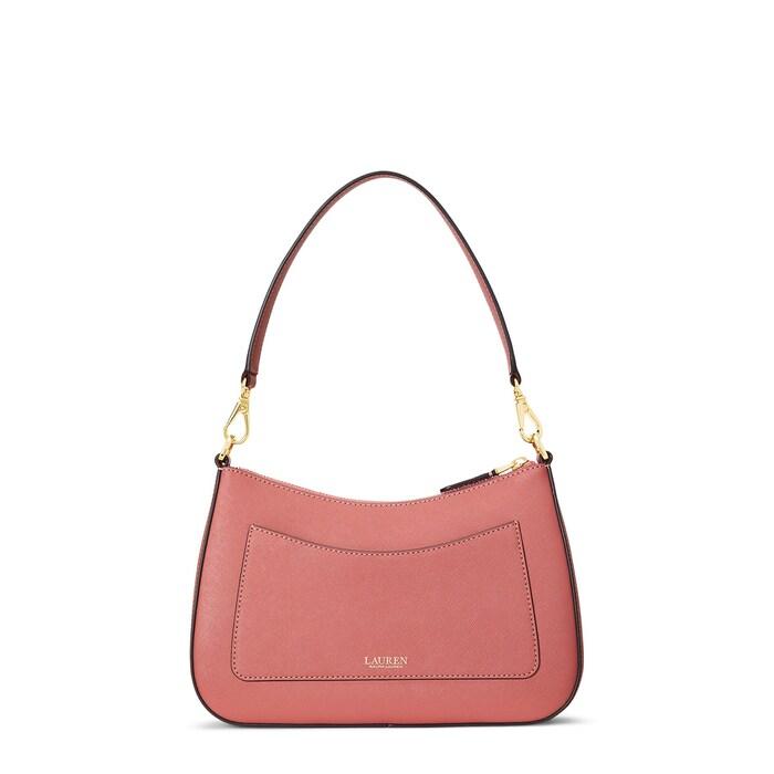 women pink crosshatch leather medium danni bag