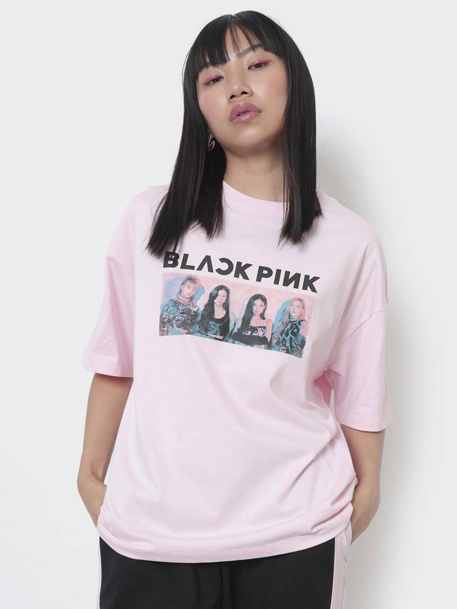 women pink graphic oversized t-shirt