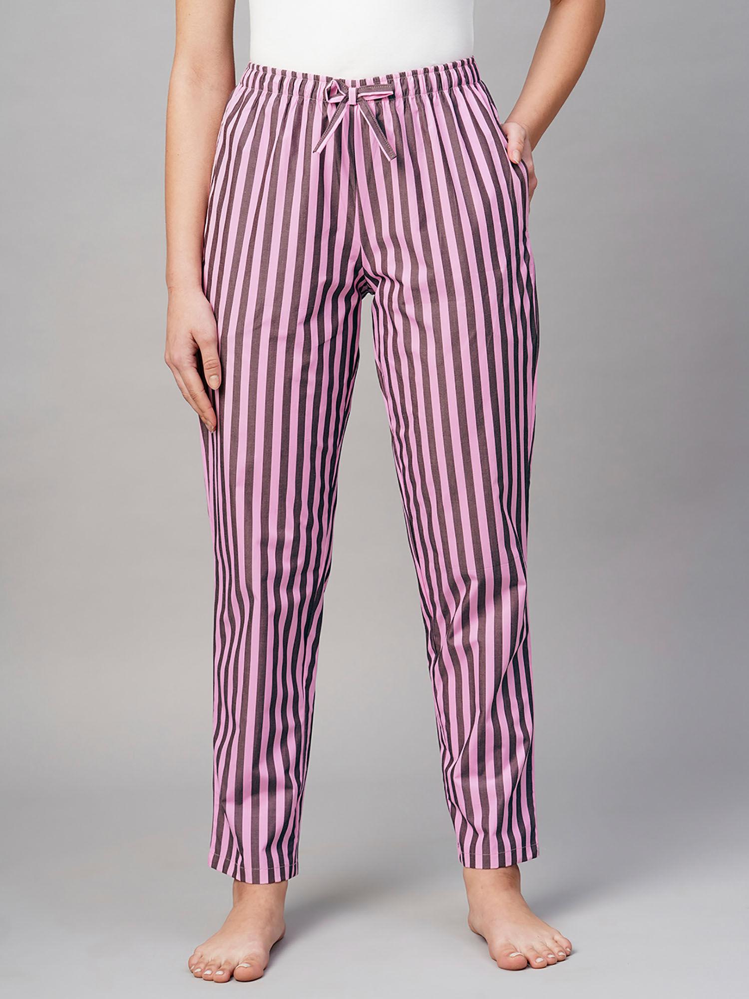 women pink lining pyjama