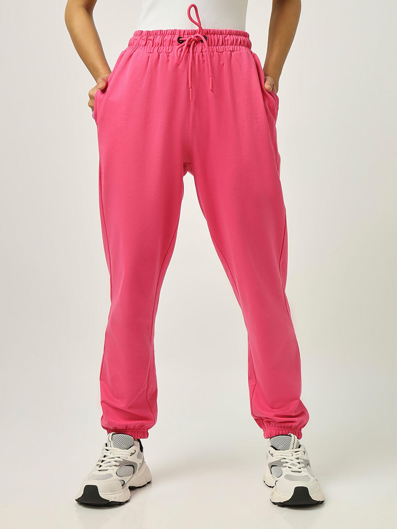 women pink oversized joggers