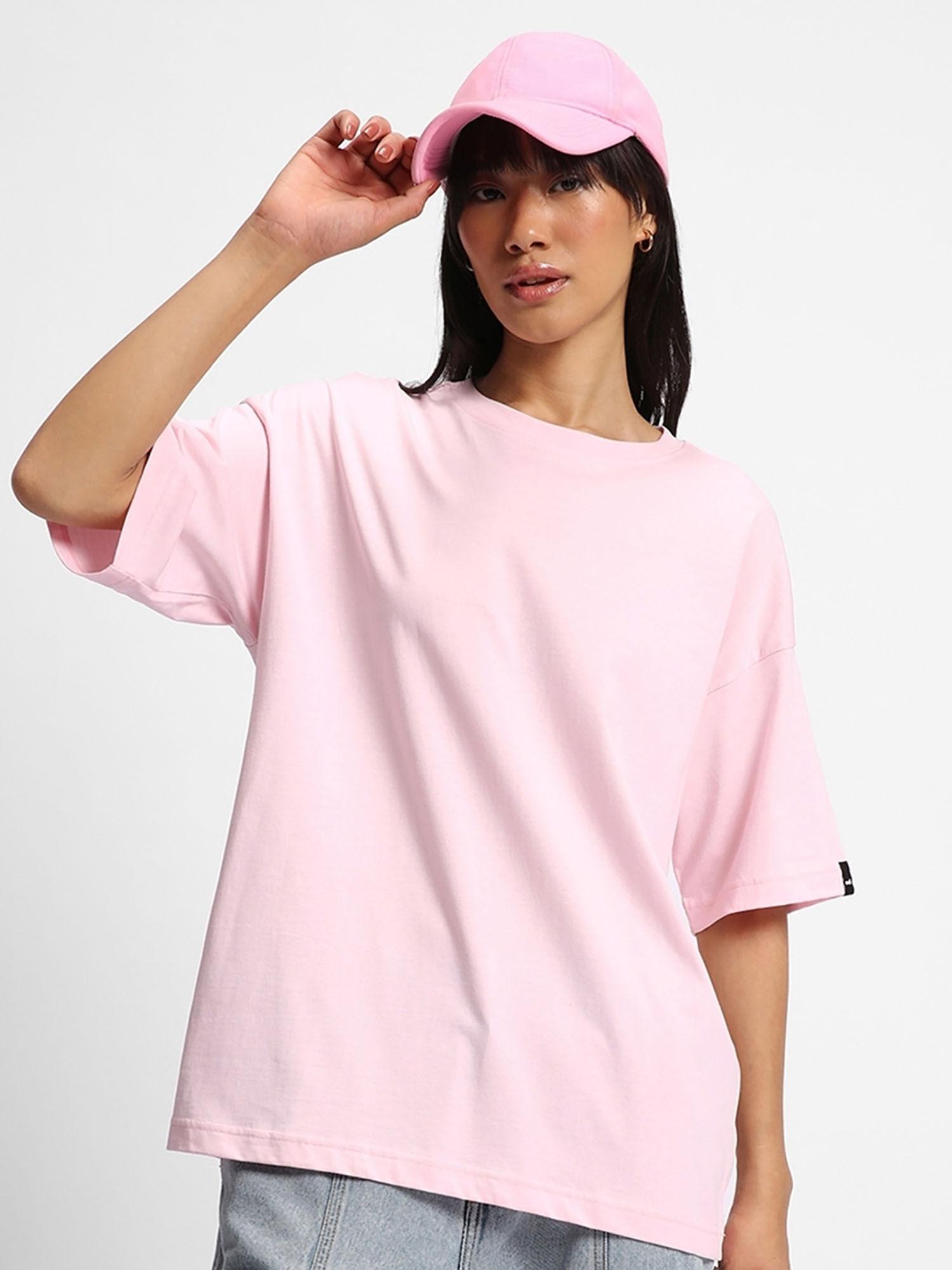 women pink oversized t-shirt