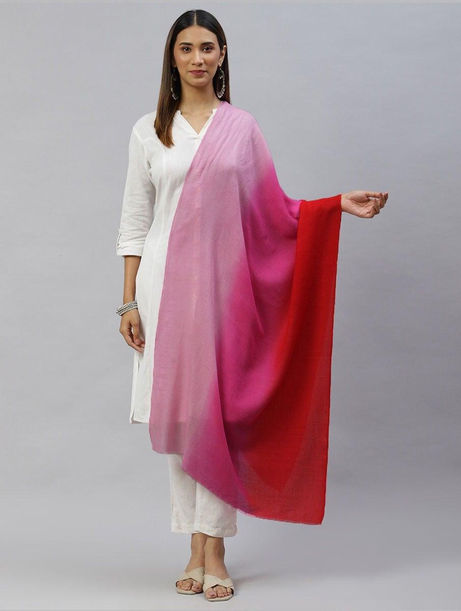 women pink pashmina hand woven shawls