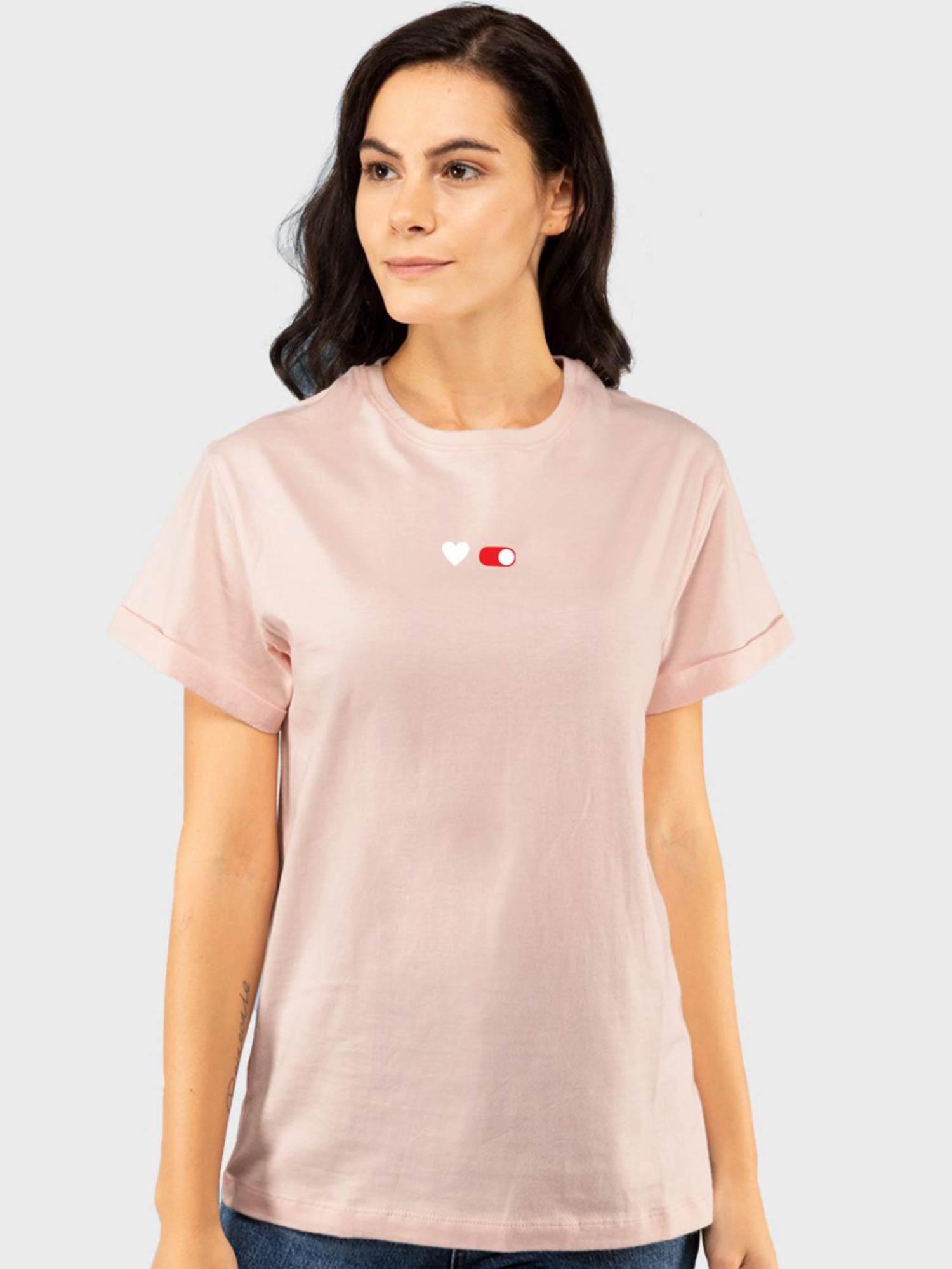 women pink printed oversized t-shirt