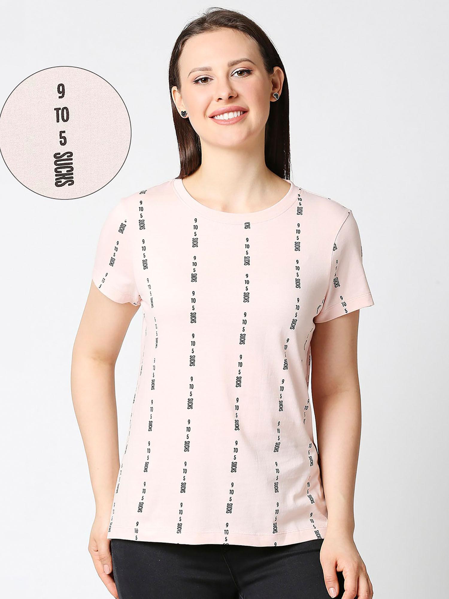 women pink printed tee shirts