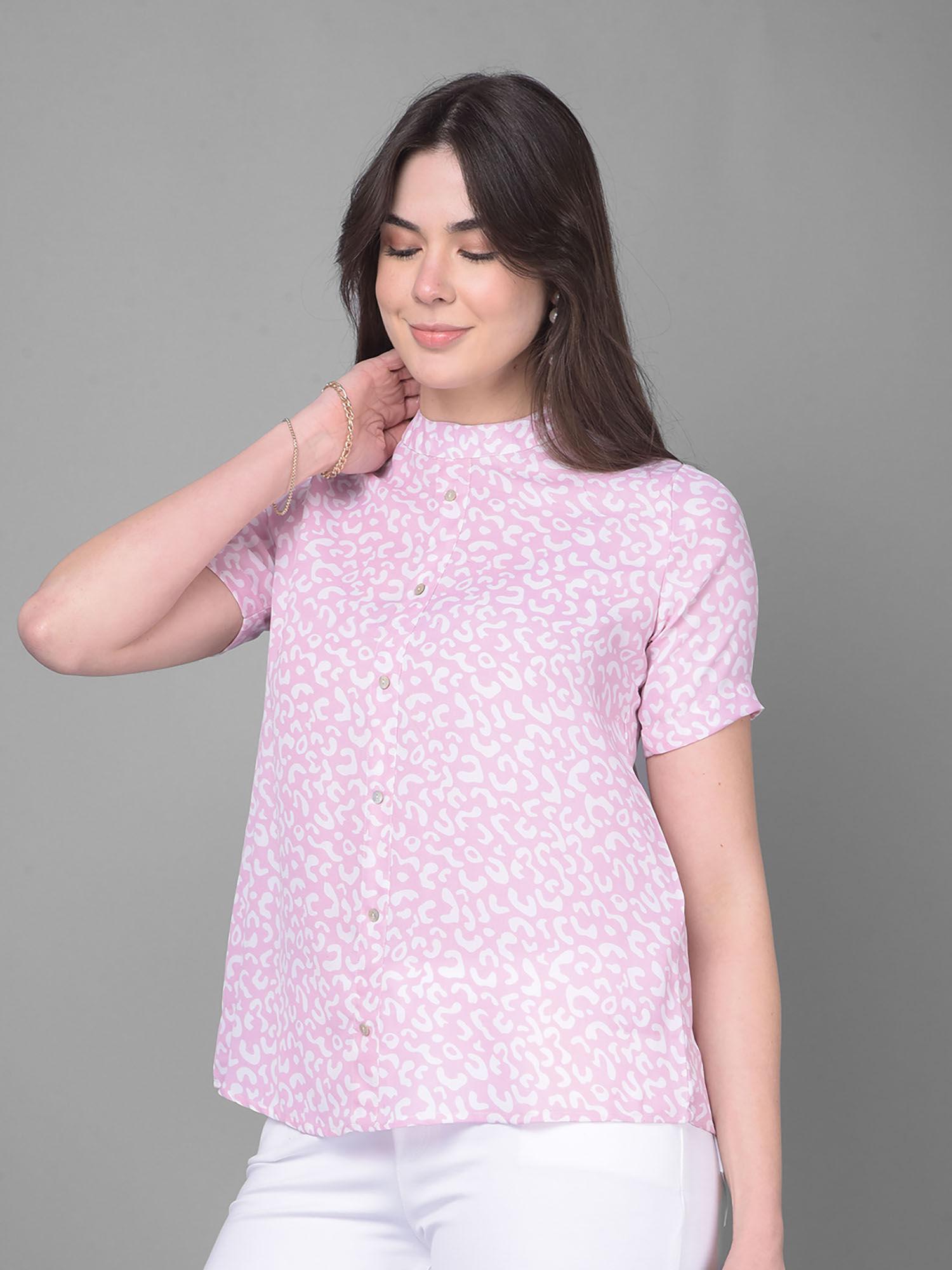 women pink printed top