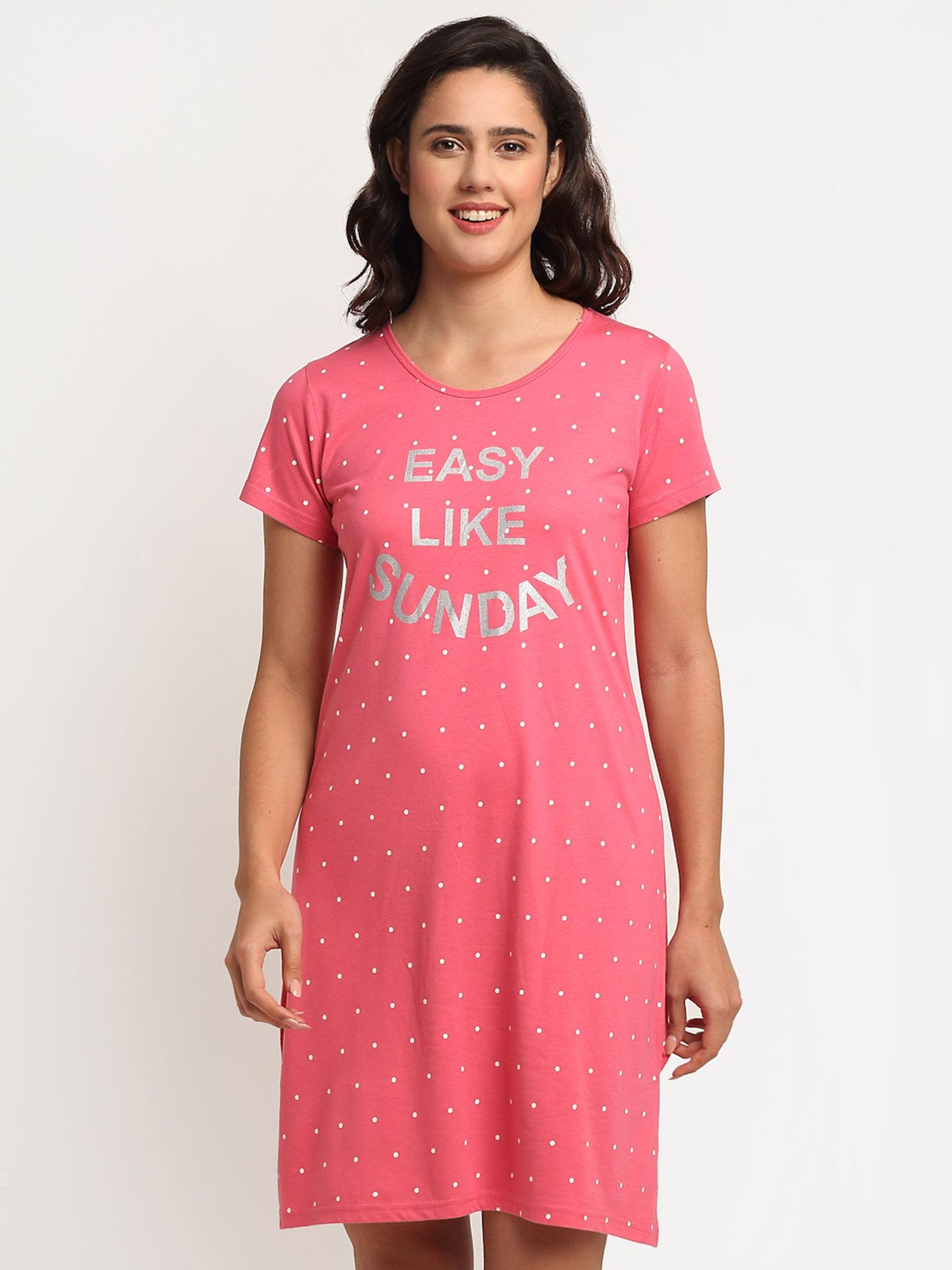 women pink short nighty (s)