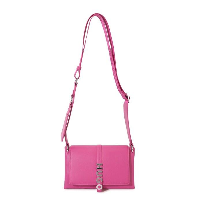 women pink small pu crossbody bag
