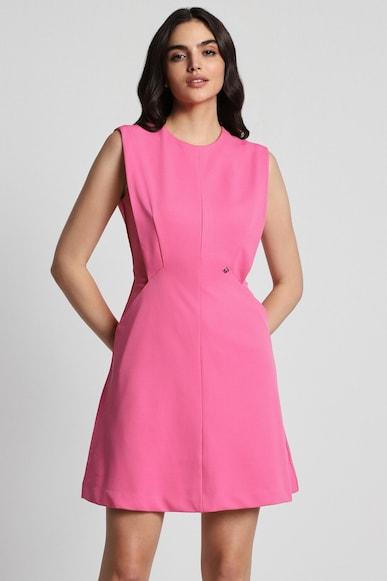 women pink solid formal dress